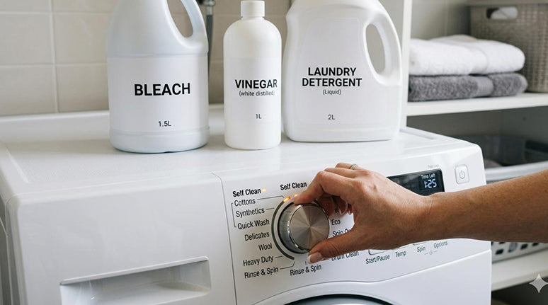 Illustration of washing machine cleaning