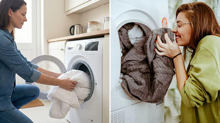 Illustration of washing machine cleaning